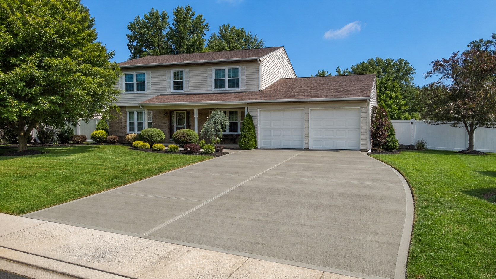 Freshly poured concrete driveway in Glassboro, NJ